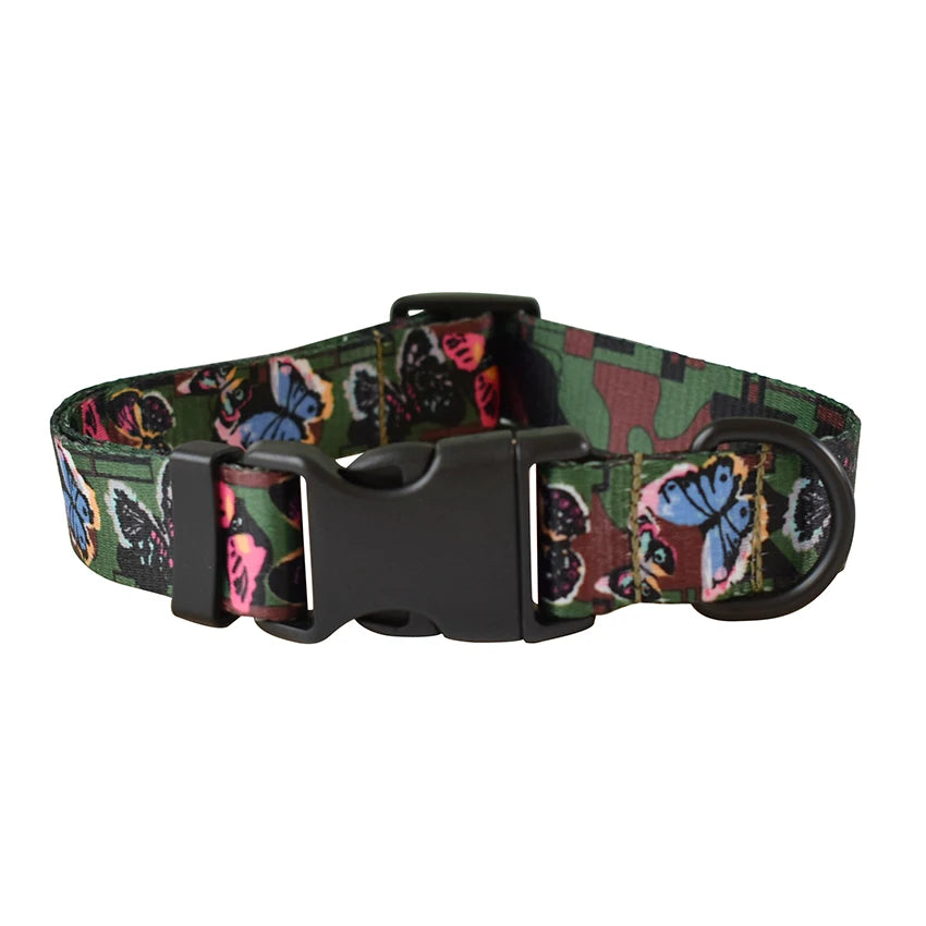 15 Kinds of Color Nylon Printed Dog Collar Adjustable Collar for Dogs Pet Products Custom Engraved Nameplate Pet Supplies