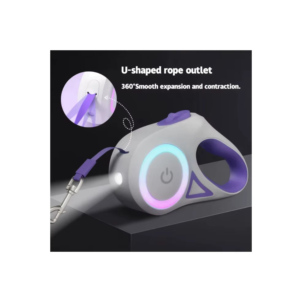LED Retractable Dog Leash with Light for Puppies Small Medium Big Dogs Cats Pet Harness Straps Collar Accessories 3M 5M Roulette