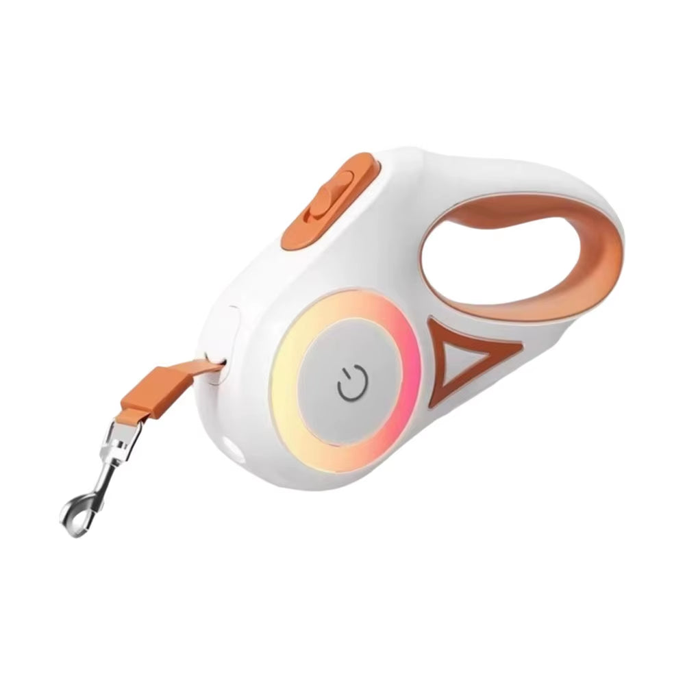 Nylon Retractable Dog Leash Non-Slip Handle 3 Meters Pet Traction Rope Anti-Escape with LED Flashlight Pet Walking Leads