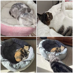Bed for Cats Plush Dog Mat Beds Non-Slip Winter Warm Small Dog Kennel Sleeping Mat Four Seasons Cat Nest Cushion Pet Supplies