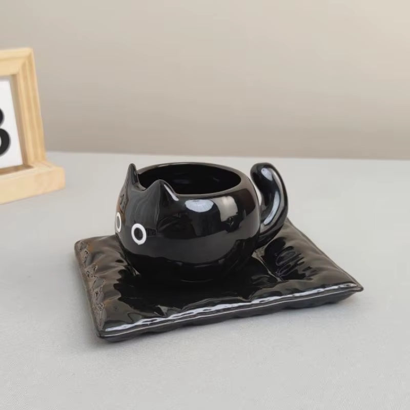 210ml Ceramic Mug Featuring Cartoon Siamese Cat - Underglaze Colored Coffee and Water Cup for Home Use, Ideal for Breakfast and Gifting
