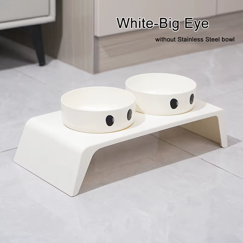Elevated Pet Feeder Bowls Raised Stand with Double Stainless Steel Containers