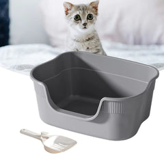 Semi Enclosed Cat Litter Box anti Splashing Cat Toilet Sand Box with Litter Shovel Pet Bedpan Tray Pet Cleaning Supplies