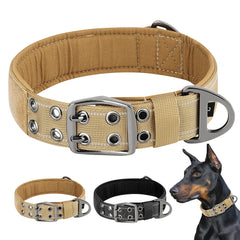 Tactical Military Dog Collar Adjustable Nylon Dog Collar Durable for Medium Large Dogs German Shepherd Training Hunting
