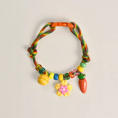 Pet Beaded Necklace Accessories, Skin-Friendly Rope Neck Collar, Dog and Cat Bell Collar to Prevent Getting Lost