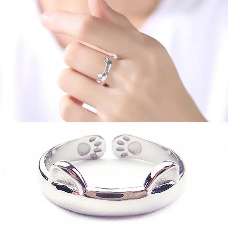2025 Vintage-Inspired Black Cat Claw Adjustable Ring for Couples - Elegant Jewelry Gift for Friends and Loved Ones