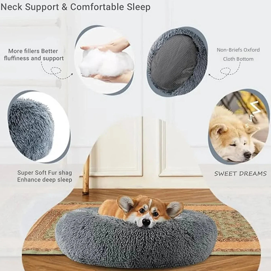 Cats Plush Bed Round - For Soft And Warm Sleep