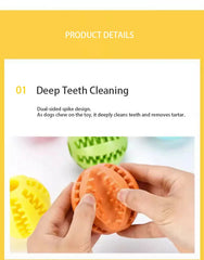 Interactive Dog & Cat Treat Ball - Natural Rubber Dental Chew & IQ Toy