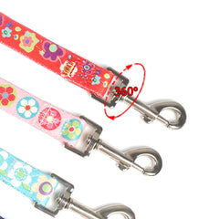 Polyester Printed Dog Leash and Collar Set - Adjustable Thermal Transfer Pet Collar with 120cm Matching Walking Lead for Small to Medium Dogs and Cats
