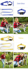 Nylon Adjustable Pet Collar and Leash Set | Durable Walking Traction Lead for Small, Medium, and Large Pets - Pink