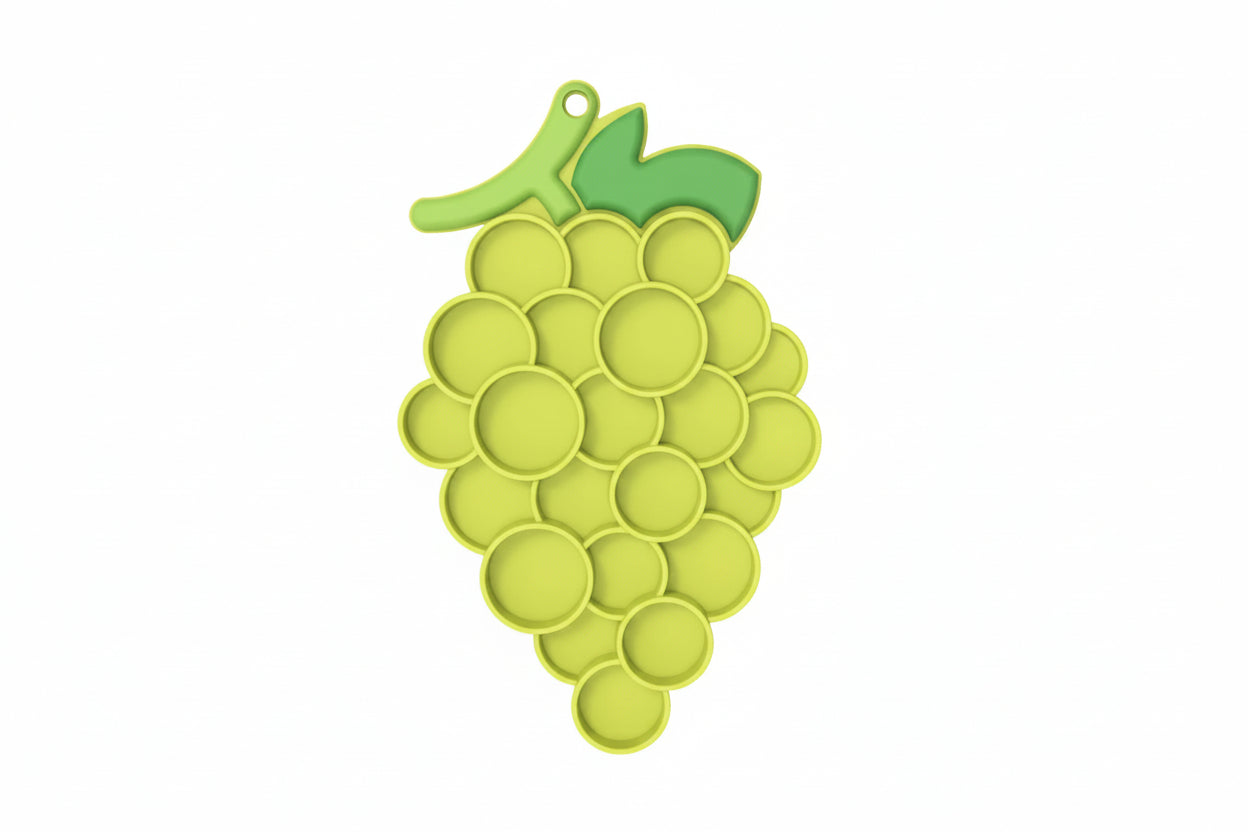 A green grape-shaped product shown on a white background with dimension labels: 26 cm tall and 16.2 cm wide.