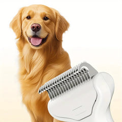 Curved Stainless Steel Pet Grooming Brush - Professional Deshedding Tool for Dogs & Cats