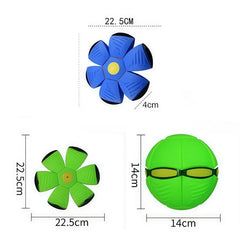 Interactive Dog Flying Disc Ball Toy with LED Lights, Collapsible Flying Saucer Ball for Outdoor Fetch, Dog Training & Exercise Toy
