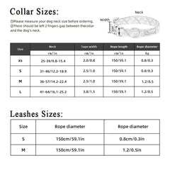 Premium Braided Nylon Rope Dog Leash and Collar Set - Heavy-Duty Adjustable Climbing Rope Pet Lead with Quick-Release Safety Buckle for Small, Medium, and Large Dogs
