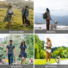 Hands‑Free Reflective Dog Leash – Adjustable Elastic Waist Belt & Traction Rope for Running and Walking