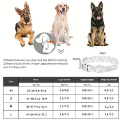 Premium Braided Nylon Rope Dog Leash and Collar Set - Heavy-Duty Adjustable Climbing Rope Pet Lead with Quick-Release Safety Buckle for Small, Medium, and Large Dogs