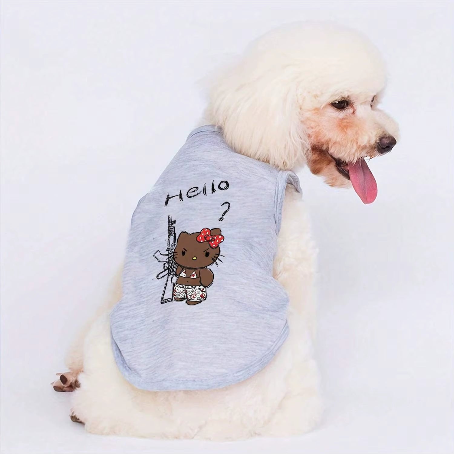 Sanrio Printed Pet Vest Made of Fiber Material for Indoor and Outdoor Leisure, Entertainment, Cat and Dog Clothing