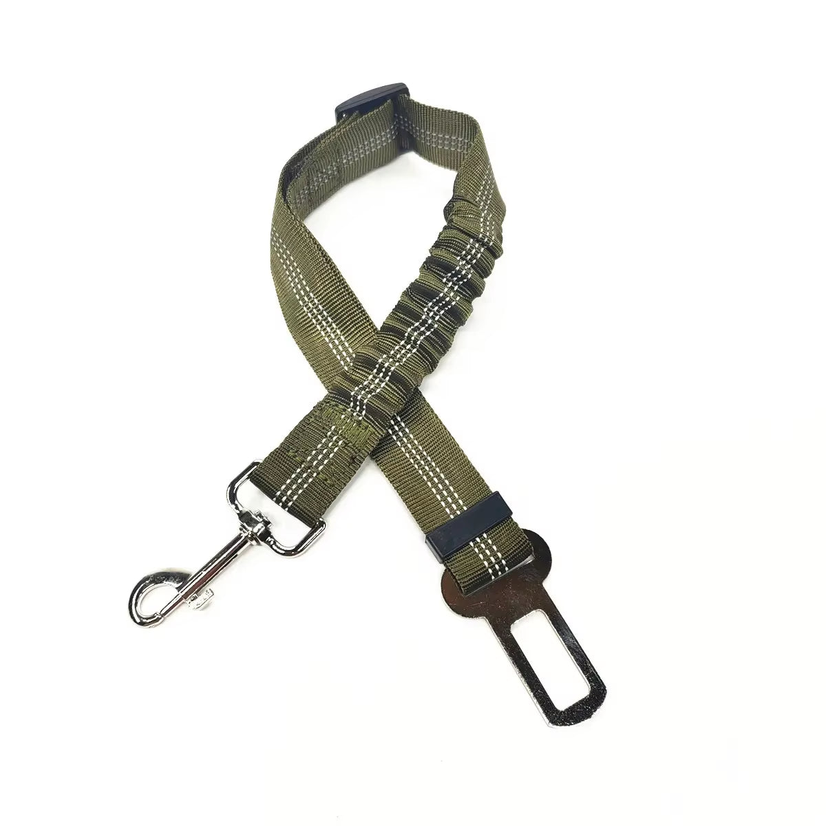 Adjustable Reflective Dog Car Seat Belt Harness with Cushioning and Elasticity for Safe Travel