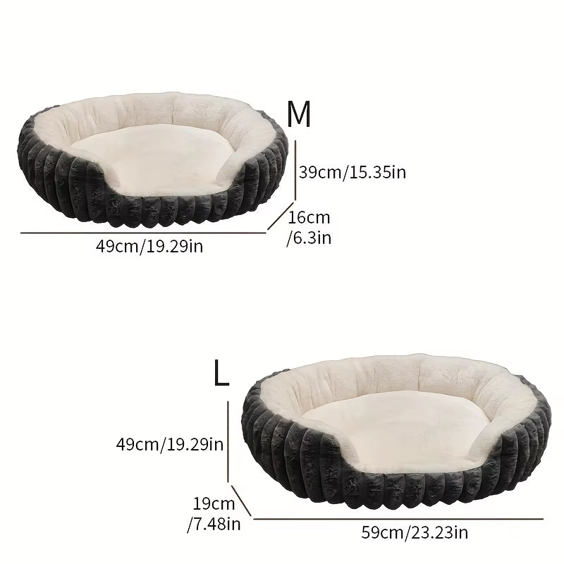 Jumbo Soft Warm Pet Bed - Plush Cozy Sofa with Backrest
