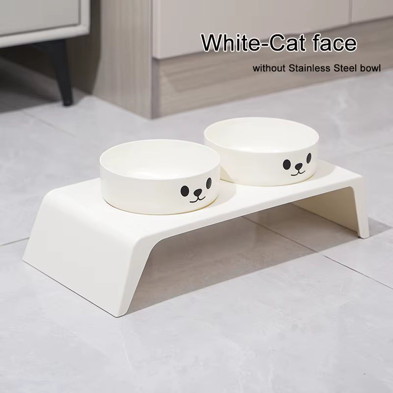 Elevated Pet Feeder Bowls Raised Stand with Double Stainless Steel Containers