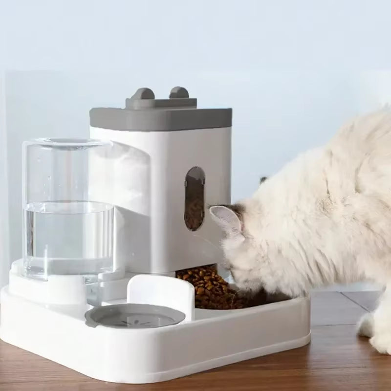 Automatic 2-in-1 Pet Feeder and Water Dispenser for Dogs and Cats - Large Capacity Food Bowl and Accessory for Puppies and Kittens