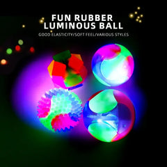 Interactive 3-Color Flashing TPR Glow Ball - High-Elasticity Anti-Choke Teeth Cleaning Solid Square Chew Toy for Dogs