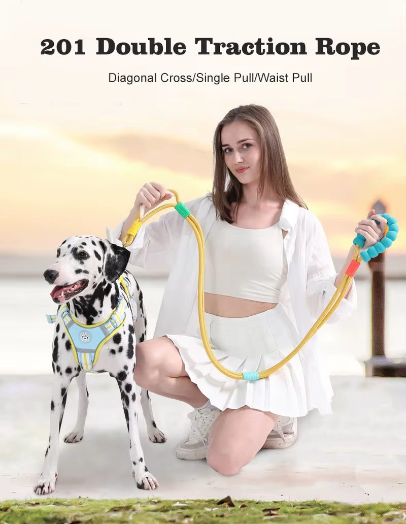 New Pet P-Chain Explosion-Proof Punching anti Slip Wear-Resistant Cotton Candy Traction Rope for Walking Dog