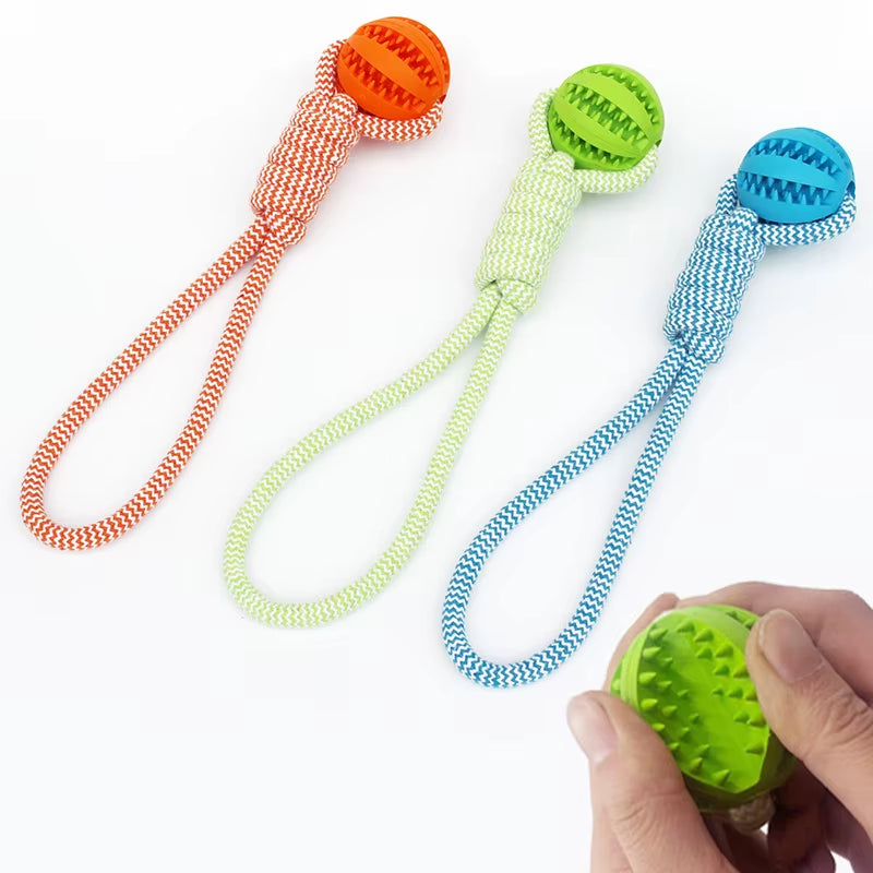 Pet Ball Toy with Rope Rubber Leaking Balls Toy for Small Large Dogs Puppy Chewing Bite Resistant Toys Dog Accessories