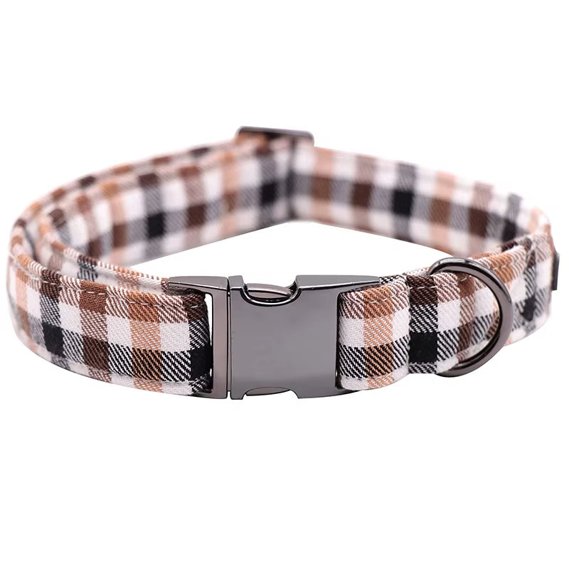 Cotton Fabric Dog Collar with Bow Tie