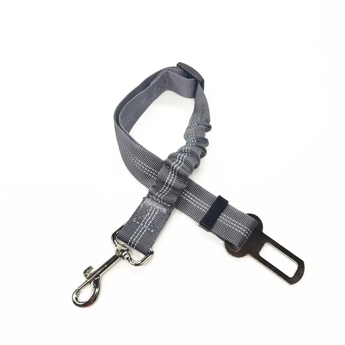 Adjustable Reflective Dog Car Seat Belt Harness with Cushioning and Elasticity for Safe Travel