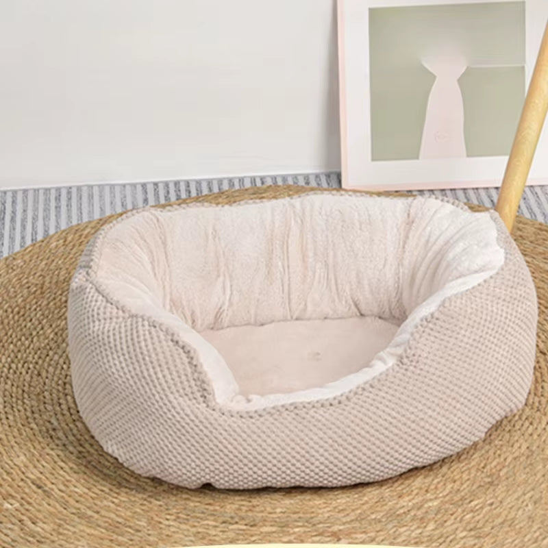 Pet Cage Dog Kennel Cat Sofa Wave Shape Cushions Plush Warm Dogs Beds Supplies Four-Seasons Universal Pet Sleeping Accessories
