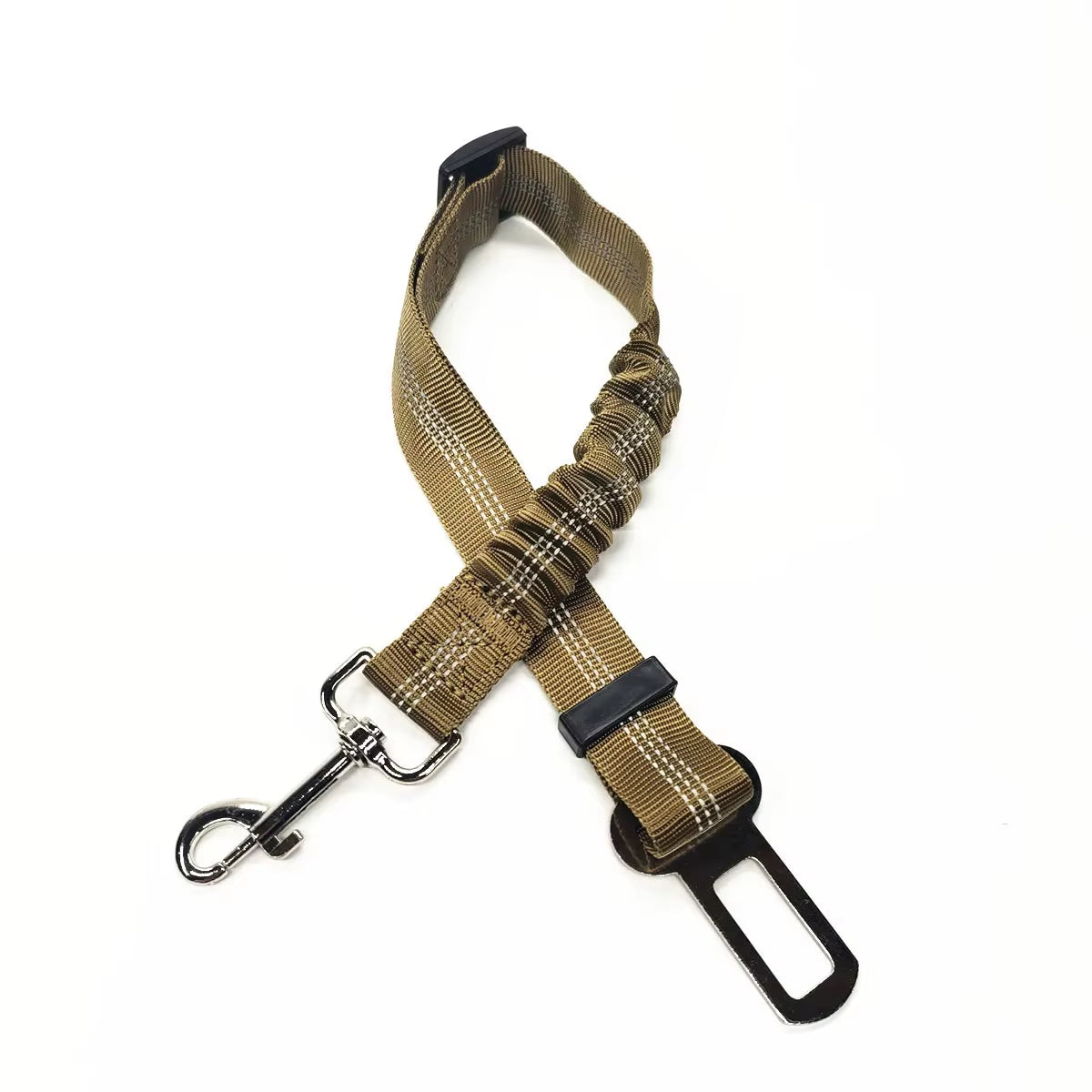 Adjustable Reflective Dog Car Seat Belt Harness with Cushioning and Elasticity for Safe Travel