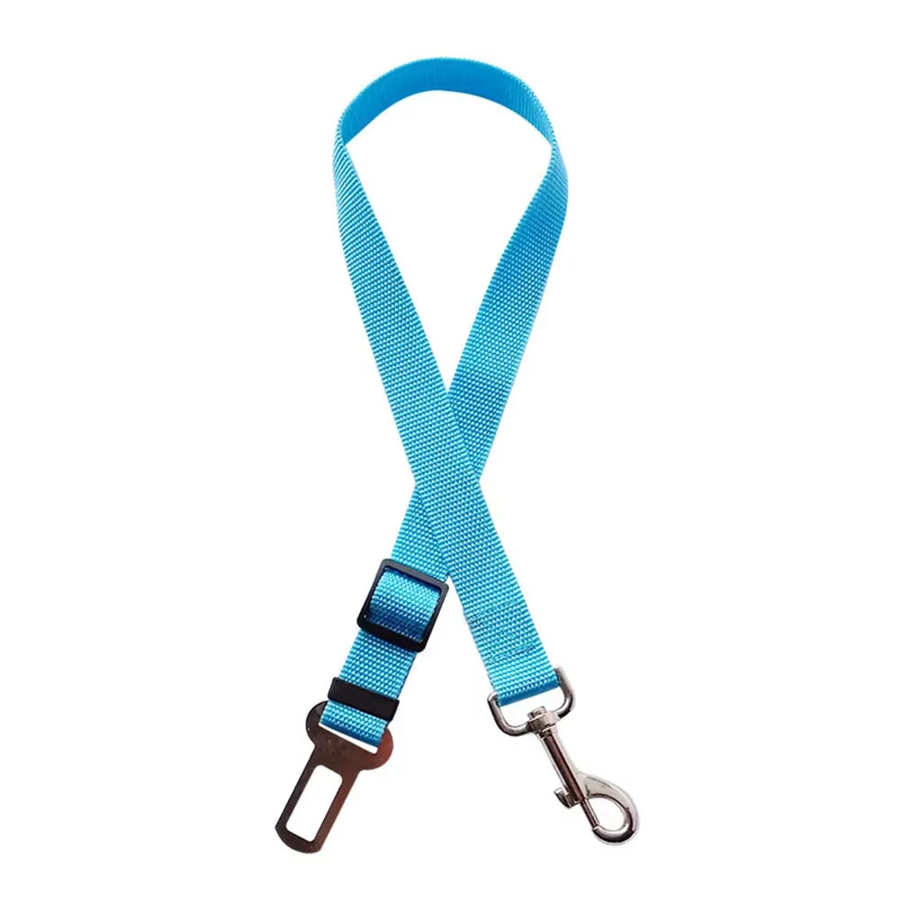 Adjustable Reflective Dog Car Seat Belt Harness with Cushioning and Elasticity for Safe Travel