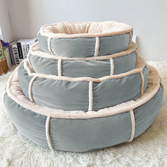 Corduroy Dog Bed Warmth Short Plush Pet round Beds Soft PP Cotton Filling Sofa for Small Medium Big Dog Pets Dogs Accessories