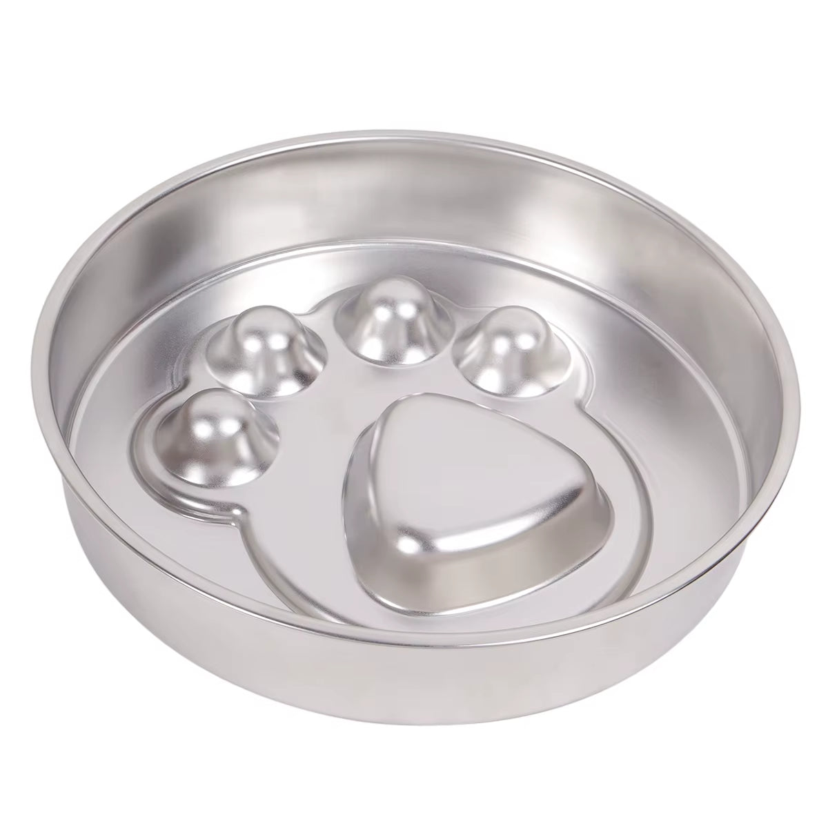 Pet Bone And Footprint Stainless Steel Feeding Bowl