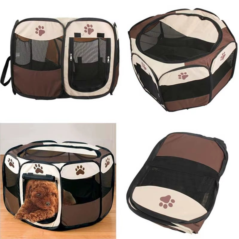 74*74*43Cm Portable Folding Pet Tent Dog House Octagonal Cage for Cat Tent Playpen Puppy Kennel Fence Outdoor Dogs House