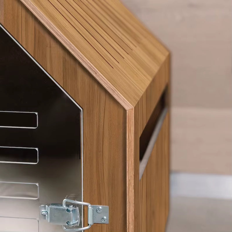 Dog and Cat House with Acrylic Door Stained Wood Dog Kennel Crate Furniture Indoor Dog Cat House