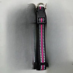 Reflective Dog Collar for Small to Large Dogs - Adjustable Safety Nylon Puppy Collar - High-Visibility Sturdy Neck Collar for Night Walking