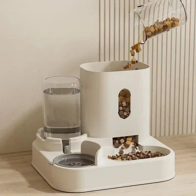 Automatic 2-in-1 Pet Feeder and Water Dispenser for Dogs and Cats - Large Capacity Food Bowl and Accessory for Puppies and Kittens