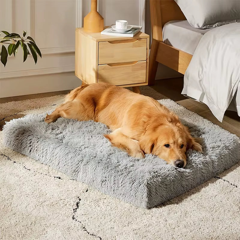 Premium Plush Washable Pet Bed Mat for Cats and Dogs - Thick and Cozy Cushion for Medium to Large Pets