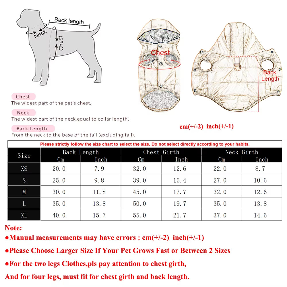 Winter Dog Hoodie Coat - Warm Fleece Puppy Jacket with D-Ring - Red, Black & Coffee