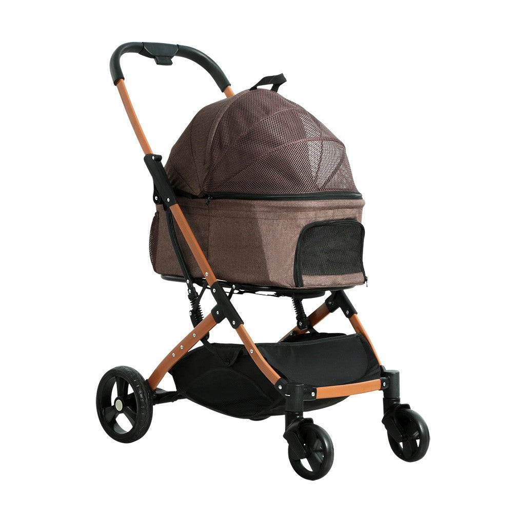 Pet Stroller Carrier - Travel Foldable 4 Wheels Pushchair