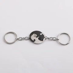 Cute Cat Keychain Stainless Steel 