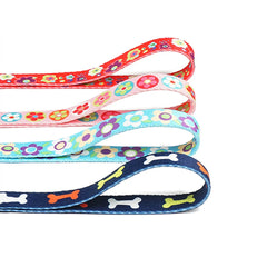 Polyester Printed Dog Leash and Collar Set - Adjustable Thermal Transfer Pet Collar with 120cm Matching Walking Lead for Small to Medium Dogs and Cats
