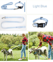 Nylon Adjustable Pet Collar and Leash Set | Durable Walking Traction Lead for Small, Medium, and Large Pets - Pink