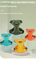 Breathable Summer Mesh Dog Harness and Leash Set - Soft Step-In Escape Proof Puppy Vest for Small Dogs, Teddy, Bichon Frise, and Cats