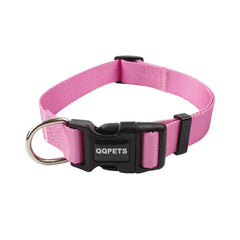 Nylon Adjustable Pet Collar and Leash Set | Durable Walking Traction Lead for Small, Medium, and Large Pets - Pink