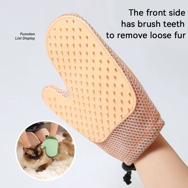 Pet Grooming Glove – Fur Remover & Deshedding Brush for Cats and Dogs
