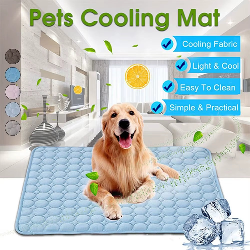 New Dog Mat Cooling Summer Pad Mat for Dogs Cat Blanket Sofa Breathable Pet Bed Summer Washable for Small Medium Large Dogs Car