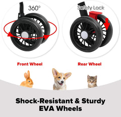 3 in 1 Folding Dog Stroller, Pet Stroller for Small/Medium Dogs, Cat Stroller W/